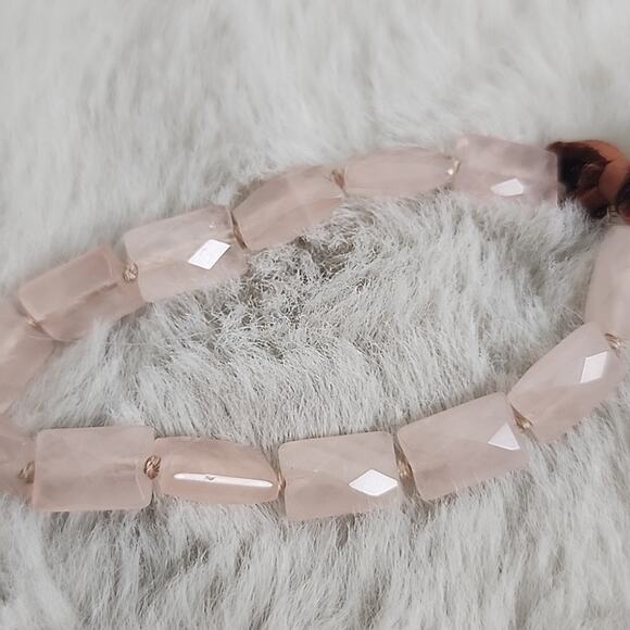 NEW Peyote Bird Free Spirit Chunky Rose Quartz Stone Leather Sterling Bracelet - Picture 9 of 9